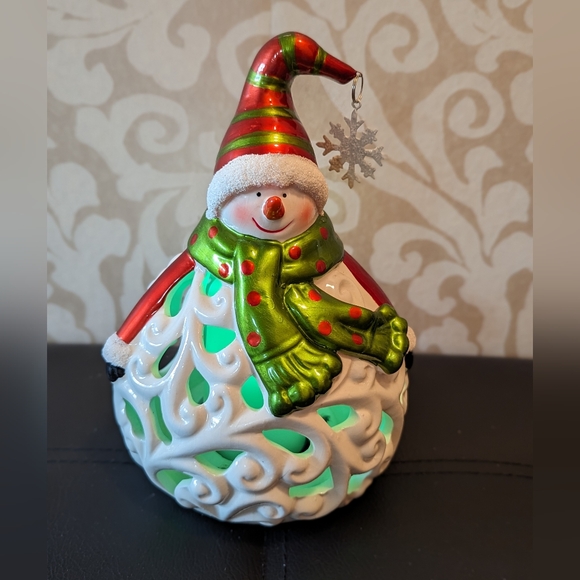 QVC Home Reflections Snowman Luminary w/Flameless Candle & Timer - Picture 5 of 7